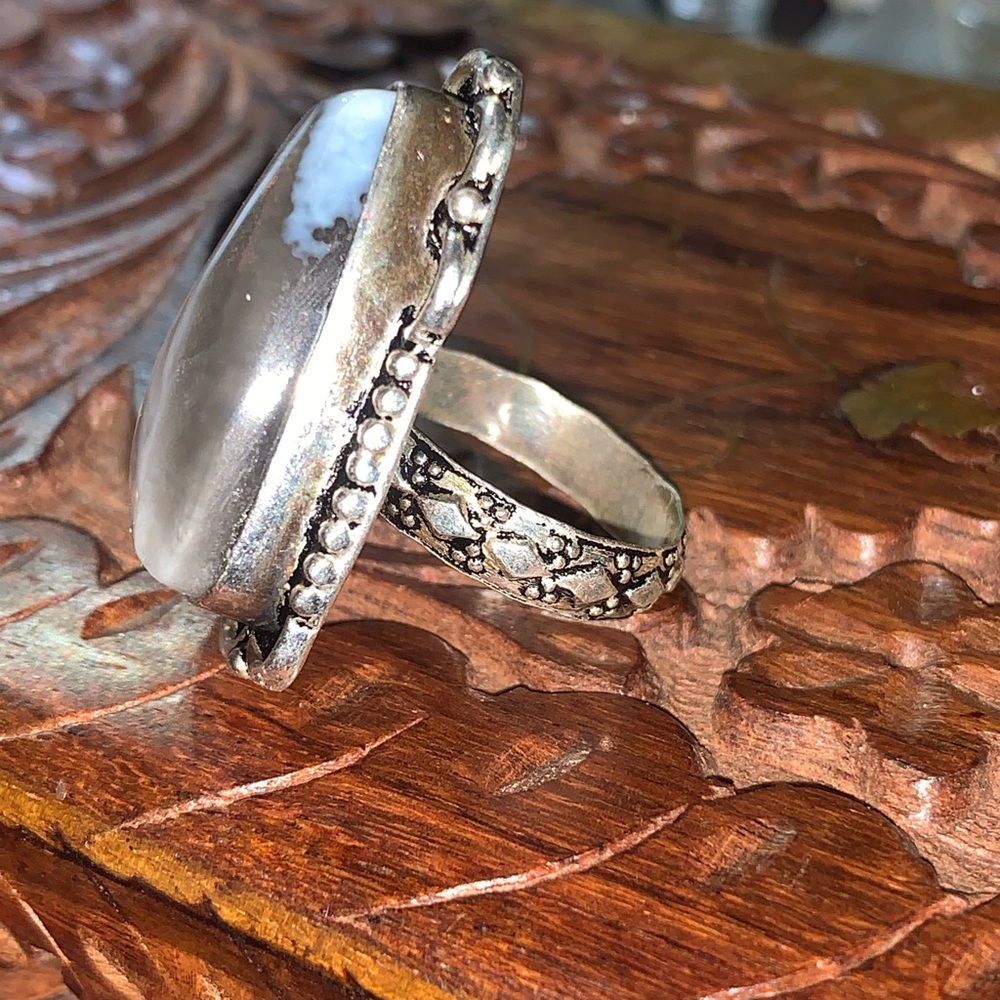 Large Sterling Silver Ring With Unknown Stone - image 4